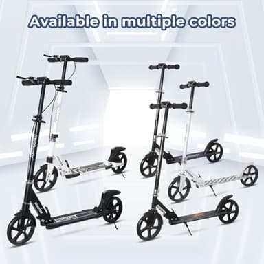 Nattork Scooter for Kids 8-12, Teens and Adults- Adjustable Height Folding Kick Scooter with Large Sturdy Wheels for a Smooth Ride, Lightweight, Anti-Shock Suspension for Boys and Girls-Black - Image 6