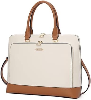 CLUCI Leather Briefcase for Women 15.6 Inch Laptop Business Computer Ladies Stylish Work Handbags Shoulder Bag - Image 3