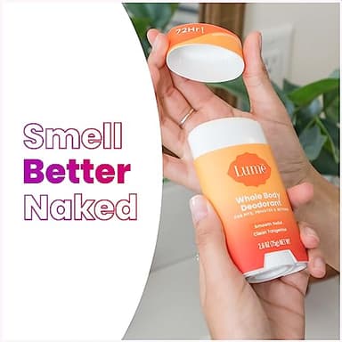 Lume Whole Body Deodorant - Smooth Solid Stick - 72 Hour Odor Control - Aluminum Free, Baking Soda Free and Skin Safe - 2.6 Ounce (Pack of 2) (Clean Tangerine) - Image 7