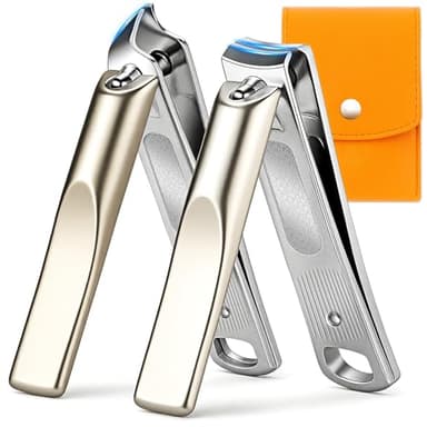 2025 Ultra Sharp Nail Clippers Set for Men & Women – 2 Pack Stainless Steel Fingernail & Toenail Clippers, Professional Manicure & Pedicure Tools with Storage Case - Image 1