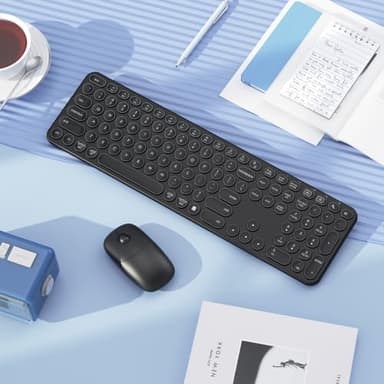 seenda Wireless Keyboard and Mouse, USB & Type C 2-in-1 Receiver, SK73-3 Full Size Black Wireless Keyboard Mouse Combo, Compatible for Windows, MacBook Pro/Air, Laptop, Desktop, PC - Black - Image 7