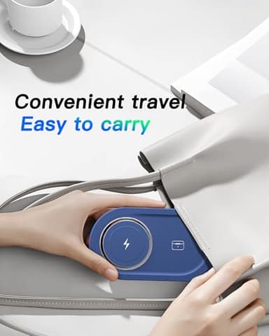 Upgraded 3 in 1 Wireless Charging Station for Apple Devices, Faster Mag-Safe Charger Stand, Magnetic Charger Station for iPhone 17/16/15/14/13/12 & AirPods Pro & Apple Watch Series (Sapphire Blue) - Image 6