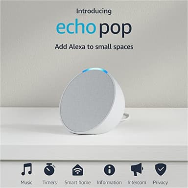 Amazon Echo Pop (newest model), Our smallest Alexa speaker, Fits in any room, Glacier White - Image 9