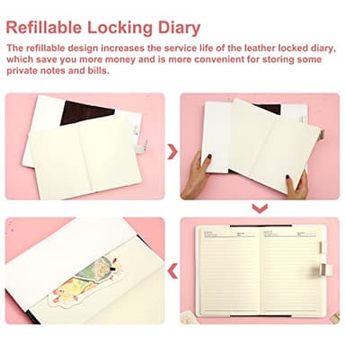 CAGIE Diary for Girls Age 8-12 Gifts for 9 10 11 12 Year Old Girls Diary with Lock, Tie Dye Design 192 Pages Lock Diary with Pen, 5.7 x 8.5 Inch Birthday Gifts for Girl Journal with Lock - Image 4