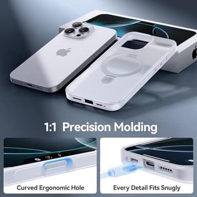 CASEKOO Designed for 16 Pro Max Case with Magnetic Invisible Stand [Military Drop Protection] [Compatible with MagSafe] Shockproof Slim Translucent Matte Promax Case 6.9 Inch，Translucent White - Image 7