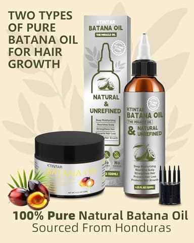 Ktintar 100% Natural Raw Batana Oil for Hair Growth, Dr Sebi Hair Growth Oil From Honduras, Thicker & Stronger Hair, Prevents Hair Loss, Eliminates Split Ends 4.23 Fl Oz (Pack of 1) - Image 8