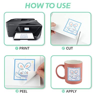 HTVRONT Printable Vinyl Sticker Paper - 8.5"x11" Matte Printable Vinyl for Inkjet Printer - 25Pcs Dries Quickly and Holds Ink Beautifully - Image 3