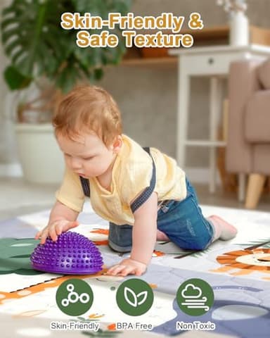 TINYHARBO Premium Foam Baby Play Mat 71" x 59" – Removable & Machine Washable Cover, Extra Thick Padding Playpen Mat, Non-Slip Crawling Mat, Easy to Clean for Infants, Toddlers & Babies - Image 6