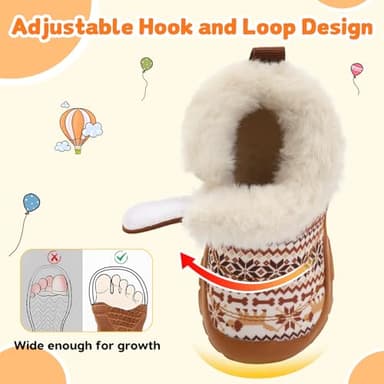 Scurtain Baby Boy Girl Snow Boots Infant Winter Warm Non Slip Shoes Cozy Fur Booties Lightweight Slip On Cold Weather Slippers Walking Shoes for First Walkers 6-12 Months - Image 3
