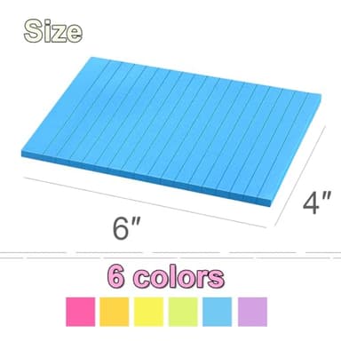 (12 Pack) Lined Sticky Notes 4x6 in Ruled Stickies Super Sticking Power Memo Pads Bright Colors - Image 3