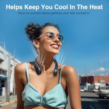 Hotsales Neck Fan, Hands Free Bladeless Neck Fans Portable Rechargeable, 6000 mAh Battery Operated Wearable Personal Fan, Cooling Neck Fan, 3 Speeds, USB Fan Gifts for Men, Women, Travel, Outdoor - Image 3