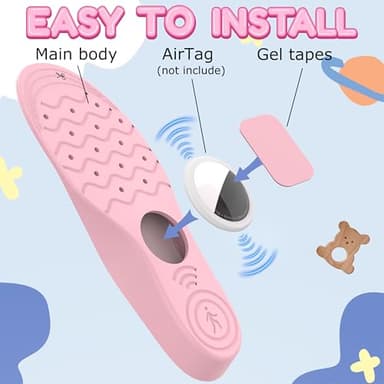 Sifemp Insoles for Airtag Hidden Holder, Tracker Devise Case for Kids, Comfortable Inserts for Shoes，Pink Rainbow (Pink, 155-170mm Kid 8.5-Kid 10) - Image 2