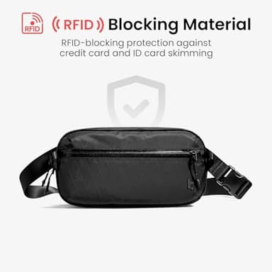 tomtoc 3.5L X-Pac Sling Bag with RFID Blocking, Crossbody Bag Minimalist Chest Shoulder Pack for Men/Women, Water-resistant Lightweight Casual Funny Pack for Travel/Daily Commute - Image 5