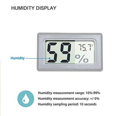 4-Pack Mini Digital Temperature Humidity Meters Gauge Indoor Thermometer Hygrometer LCD Display Fahrenheit (℉) for Reptile Tank,Jars,Guitar Case,Greenhouse, Garden, Cellar, Fridge, Closet - Image 4