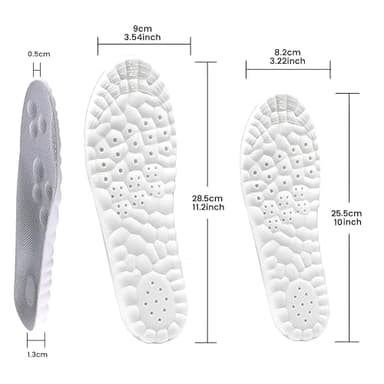 2 Pairs Cloud Insoles - 4D Cloud Technology Insole - Super Soft Comfort Insoles, U-Shape Memory Foam Insoles, Trim to Fit Inserts (Black, Men: 8-11.5) - Image 5