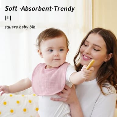 Kewlife gift Muslin Baby Bibs 6-Pack Baby Drool Bandana Bibs for Baby Girls Boys Infant Newborn Toddler Drooling and Teething (Macaron Pink) - Image 2