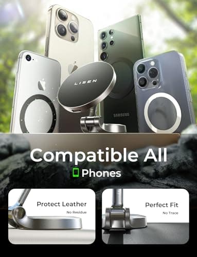 LISEN for Magsafe Car Mount Charger Dashboard, 360° Rotatable Mag Safe Charger Car Mount iPhone 16 Pro Max, Ultra Magnetic Wireless Car Charger for iPhone Car Mount for iPhone 15 14 Pro Max, Black - Image 5
