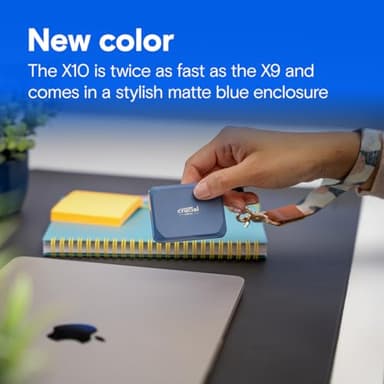 Crucial X10 8TB Portable SSD, Up to 2,100MB/s, USB 3.2 USB-C, External Solid State Drive, Compatible with Windows, Mac & Android, Durable Storage for Games, Photos & Files, Blue - CT8000X10SSD9-02 - Image 6