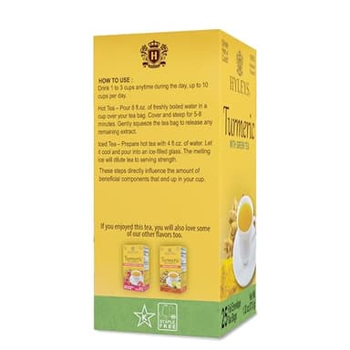 Hyleys Green Tea with Turmeric - 25 Tea Bags (6 Pack - 150 Tea Bags Total) - Wellness Herbal Supplement - Image 3