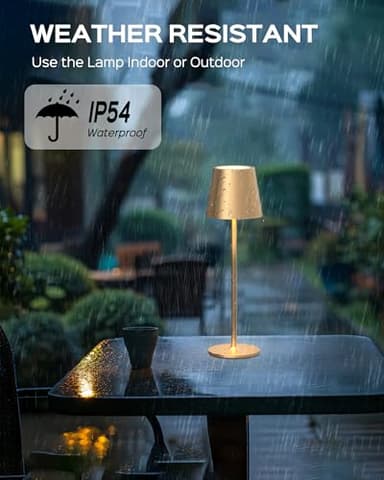 JACKYLED Cordless Table Lamps Rechargeable, 3 Adjustable Height, 5000mAh Battery Operated, 3 Colors Smooth Dimming, Portable LED Waterproof Gold Lamp for Dining, Bedroom, Outdoor (2 Pack) - Image 4