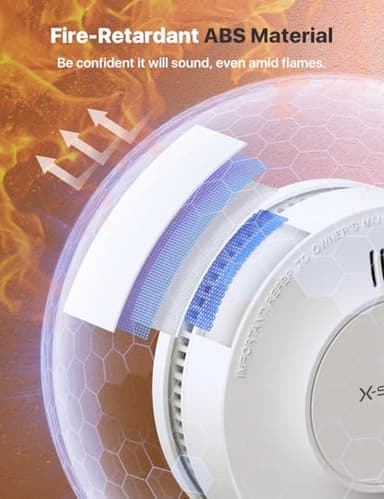 X-Sense Smoke Alarm, 10-Year Battery Fire Alarm Smoke Detector with LED Indicator & Silence Button, SD2J0AX, Pack of 5 - Image 5