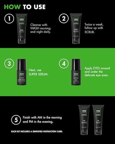 Tiege Hanley Men’s Skin Care Set, Anti-Aging Routine (System Level 3) – Face Wash, Scrub, Moisturizer, Eye Cream & Serum for Wrinkle Defense, Firm Skin & Long-Term Anti-Aging Protection - Image 5