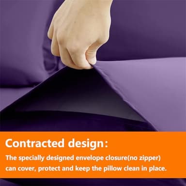 TAIMIT Purple Queen Size Comforter Set - 7 Pieces, Bed in a Bag Bedding Sets with All Season Soft Quilted Warm Fluffy Reversible Comforter,Flat Sheet,Fitted Sheet,2 Pillow Shams,2 Pillowcases - Image 4