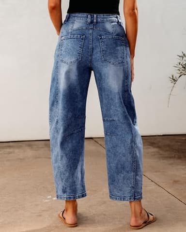 GRAPENT Stretchy Jeans for Women Womans Jeans Cute Summer Casual Denim Pants Woman Baggy Jean Pants for Women High Waisted Trendy for Summer Spring Fall Winter Color Midnight Blue Small Size 4 Size 6 - Image 2