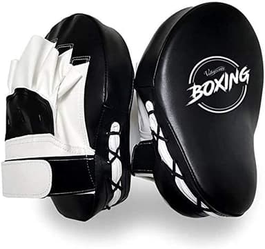 Valleycomfy Boxing Curved Focus Punching Mitts- Leatherette Training Hand Pads,Ideal for Karate, Muay Thai Kick, Sparring, Dojo, Martial Arts - Image 6