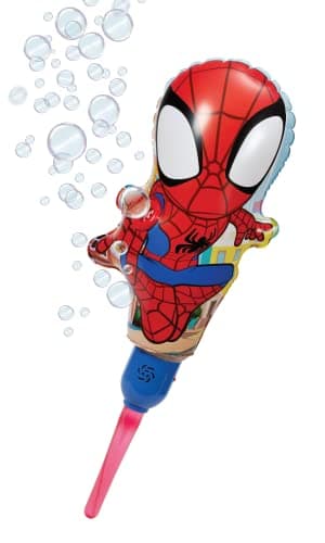 Spider-Man Bubble Machine Amazon Exclusive Huge Inflatable Bubble Machine for Kids Includes a Stand and Bonus 40oz of Bubble Solution 2 in 1 Play Pattern for Maximum Bubble Toy Fun - Image 1