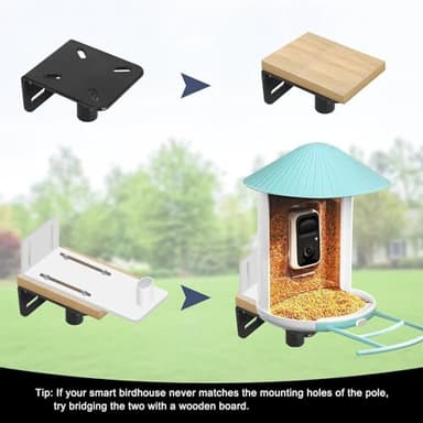 Gtongoko Smart Bird Feeder Pole 79 Inch Bluebird House Pole for Outdoors Weather Station Heavy Duty Metal Mounting Kit Adjustable Bird Feeder Stand Black - Image 5