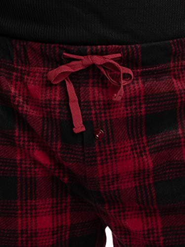 DG Hill (3 Pairs) Mens PJ Pajama Pants Bottoms Fleece Lounge Sleepwear Plaid PJs with Pockets Pants (Red, Blue & Green), Multicolor, Large: 33-35" waist - Image 3