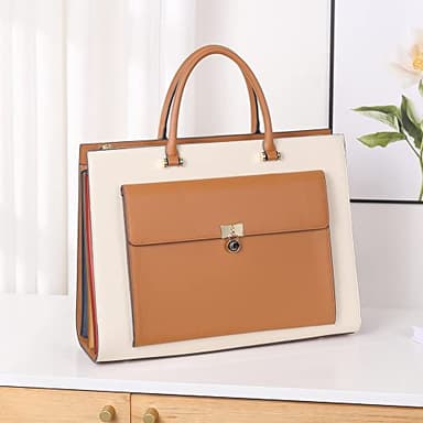 CLUCI Briefcase for Women Vegan Leather 15.6 Inch Laptop Bag Large Pocket Business Ladies Shoulder Bag - Image 7