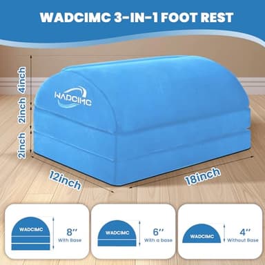 WADCIMC Foot Rest for Under Desk at Work, Warmer Feet Pocket Footrest,Foot Stool with Washable Cover,Comfortable Footrest with 3 Adjustable Heights, for Office Gaming Chair, for Leg Support, XL(18IN) - Image 4