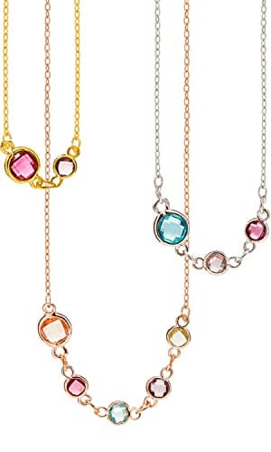 Custom Birthstone Necklace for Women, Family Jewelry Gift for Moms, Kids, and Grandmas -BSN-MC - Image 1