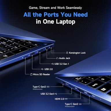 NIMO 15.6" IPS FHD Gaming-Laptop, AMD 8 Cores Ryzen 7 7735HS 32GB DDR5 RAM 1TB SSD (Beats i7-12650H, Up to 4.75GHz) Computer with Radeon 680M 100W Type-C Backlit Keyboard Fingerprint Unlock, Blue - Image 7