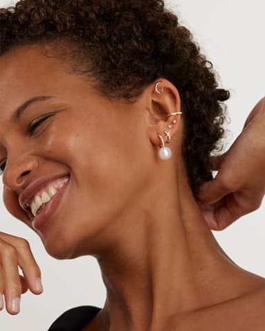Supneer 4 Pairs Small Silver Hoop Earrings for Women Silver Hoops Men 18K Huggie Earrings Hypoallergenic Cartilage Mini Dainty Sleeper Jewelry Set 6mm 8mm 10mm 12mm - Image 2