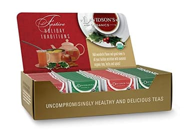 Davidson's Organics, Assorted Holiday Teas & Mulling Spices, 100-count Individually Wrapped Tea Bags - Image 1
