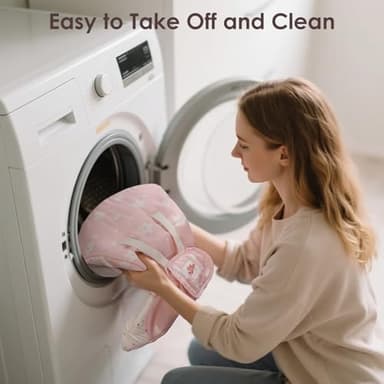 Baby Swings for Infants, Tiny Marvels Portable Swing with Adaptable Speed, Music, Removable-Toy-Bar, Foldable Infant Swing for Indoor and Outdoor Use, 0-9 Months 6-20 lbs(Blush Bloom) - Image 7