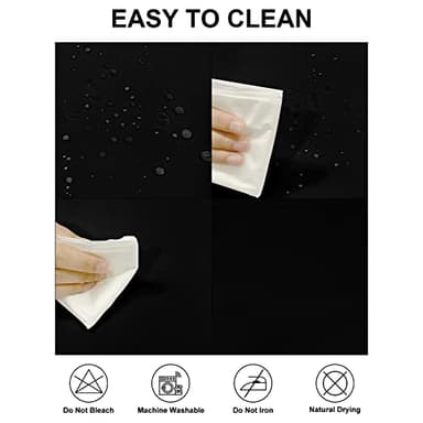 Fokitut 2 Pack Waterproof Round Tablecloth, 132 Inch, Stain Resistant and Wrinkle Polyester Table Cloth, Fabric Table Cover for Kitchen Dining, Wedding, Party, Holiday Dinner-Black - Image 2