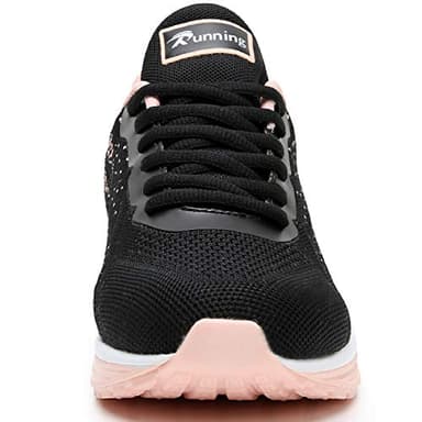 QAUPPE Womens Breathable Tennis Sneakers Comfortable Lightweight Air Running Sport Walking Shoes(Peachblack US 8 B(M) - Image 3