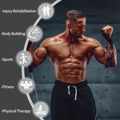 VEICK Resistance Bands, Exercise Bands for Working Out with Handles, Elastic Workout Bands for Men Women, Exercising Bands for Strength Training Equipment at Home Gym - Image 6