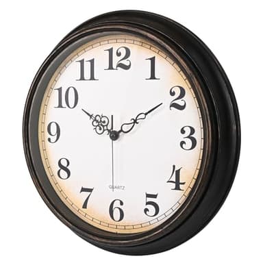 Yoiolclc Large Wall Clock 16 Inch Silent Non-Ticking Vintage Wall Clocks Battery Operated for Living Room Office School (Bronze) - Image 7