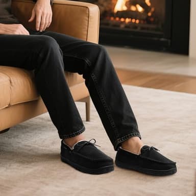 MIXIN Mens Slippers Indoor Outdoor Memory Foam House Shoes Anti-Slip Moccasins Slippers for Men - Image 2