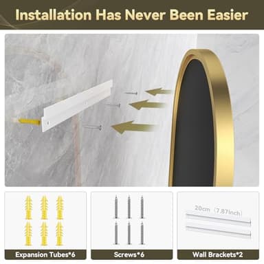 Brightify Gold Oval Mirror for Bathroom 20x36 Inch, Metal Framed Bathroom Vanity Mirrors Gold, Modern Wall Mirror for Bedroom Living Room Wall Decorative Hang Vertical and Horizontal - Image 6