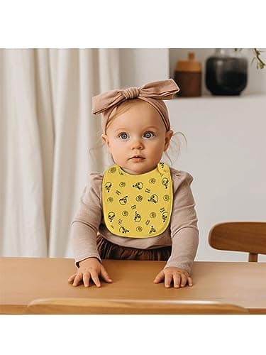 Maiwa 6 Pack Waterproof Cotton Baby Bibs with Snaps for baby boys girls teething drooling and feeding - Image 5