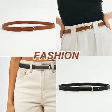 NPET Women Leather Belt for Jeans, Dresses, Fashion with Gold Buckle - Image 2