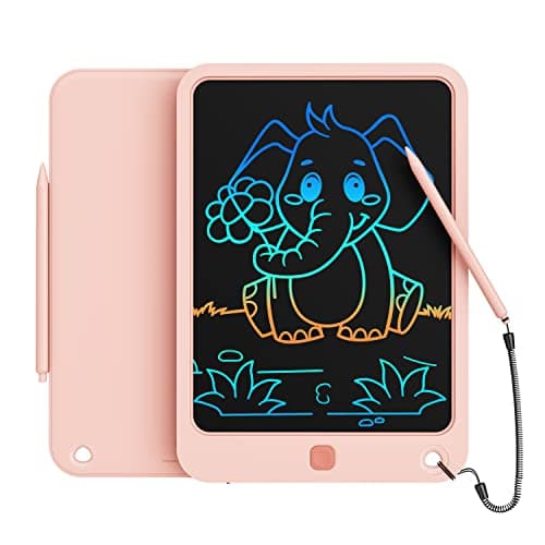 LCD Writing Tablet 10 Inch, Toys for 3 4 5 6 7 8 9 10 Year Old Boys Girls, Colorful Doodle Board Drawing Tablet, Gift for Boys Toddlers Age 3-12 Years, Memo Board, Drawing Pads with Lanyard (Pink) - Image 1