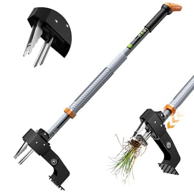 SOOTFRO Weed Puller Tool - Stand Up Weed Puller with 4-Claw Steel Head, 39"-46" Retractable Handle & Easy-Eject Mechanism for Dandelions, Clover & More, No Bending or Kneeling - Image 1