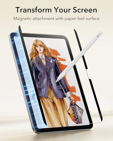 ESR Paper-Feel Magnetic Screen Protector for iPad Air 11 Inch M3/M2 (7th/6th Gen, 2025/2024), Write and Draw Like on Paper, Detachable and Reusable, Compatible with Tempered Film, Matte, Anti-Glare - Image 3